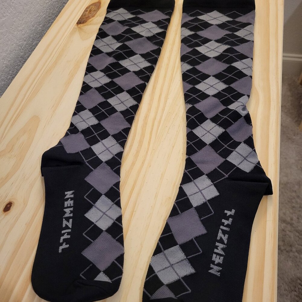 Compression socks gray/black argyle pattern - Picture 2 of 2